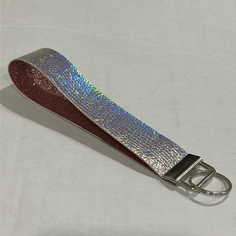 Handmade iridescent pink glittery Fashionable Keychain